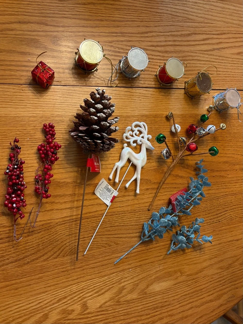 Christmas Holiday Themed Artificial Flowers, Greenery and Accessory Lot